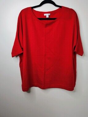 New York & Company Bold Red Dolman Sleeve Sweater Size L
